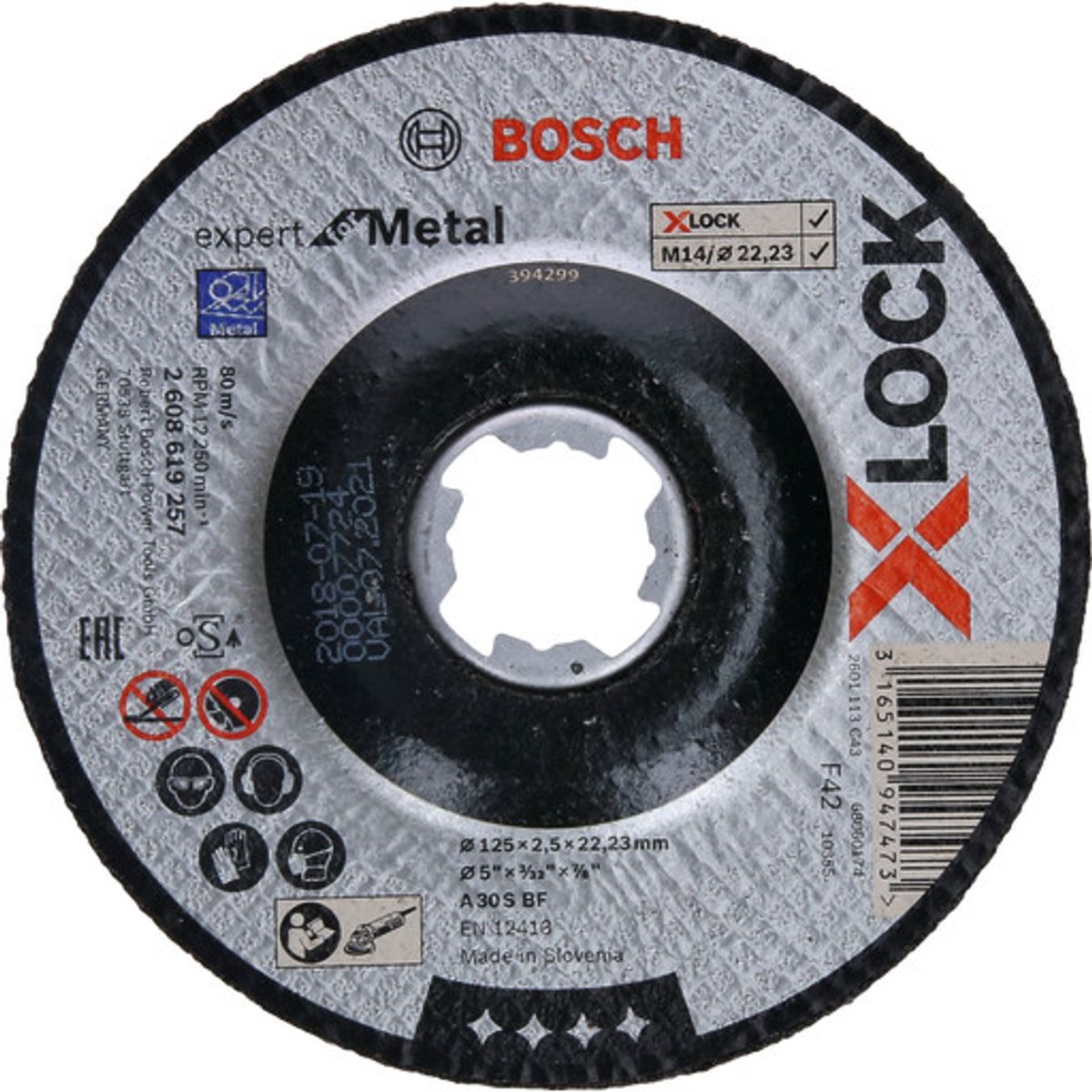 25 stk Bosch X-LOCK skæreskive, 125 mm, forkrøbbet