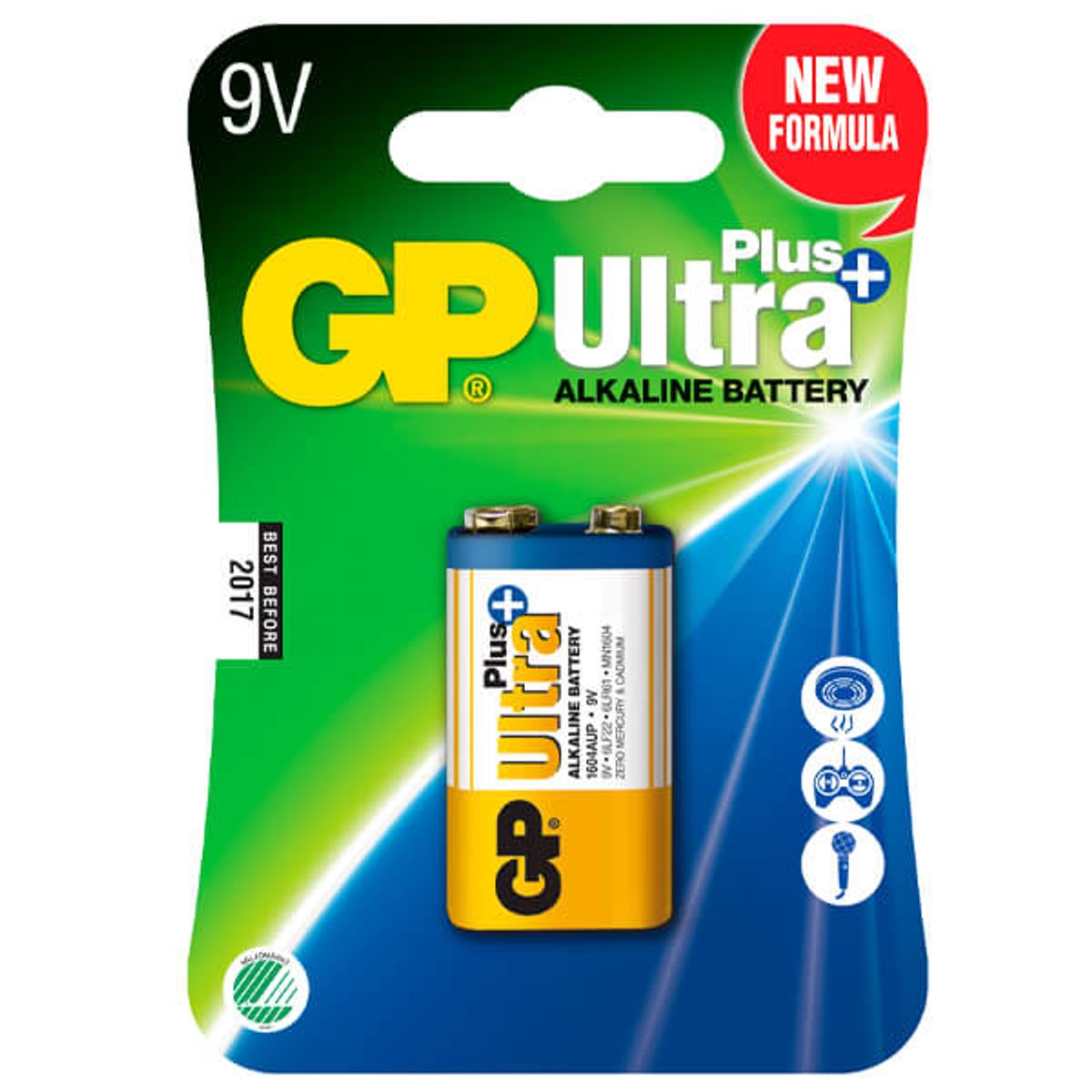 9V batteri / 1 stk / GP Ultra Plus / 6LR61