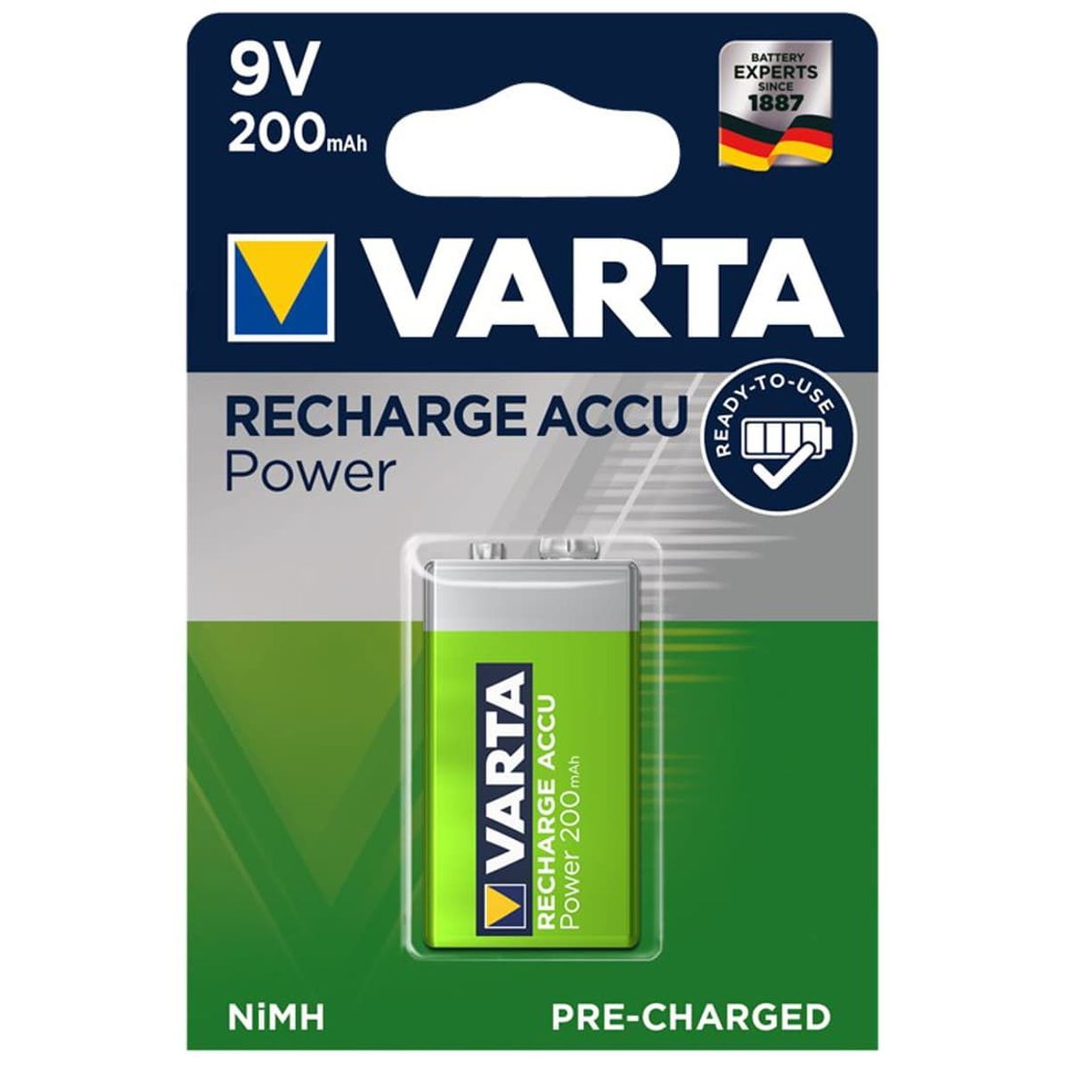 9v Batteri - Genopladelig - Varta - 1 stk. (44036)