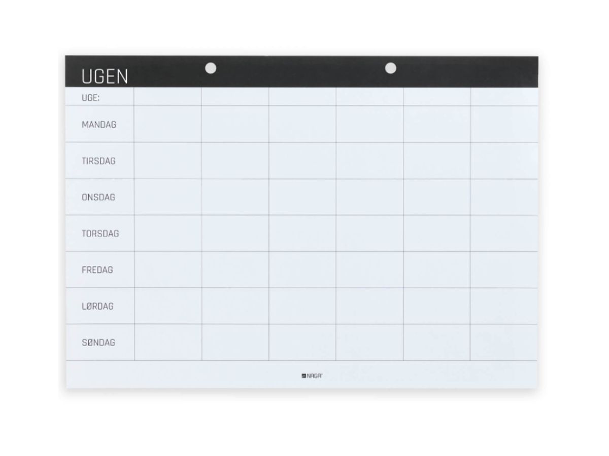 A4 Planlægningsblok Ugeplan Dansk