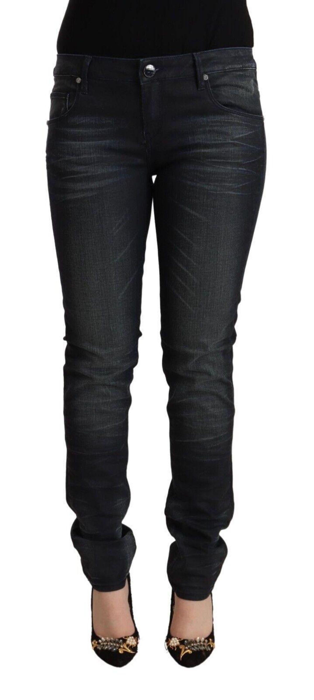 Acht Sleek Black Washed Slim Fit Jeans