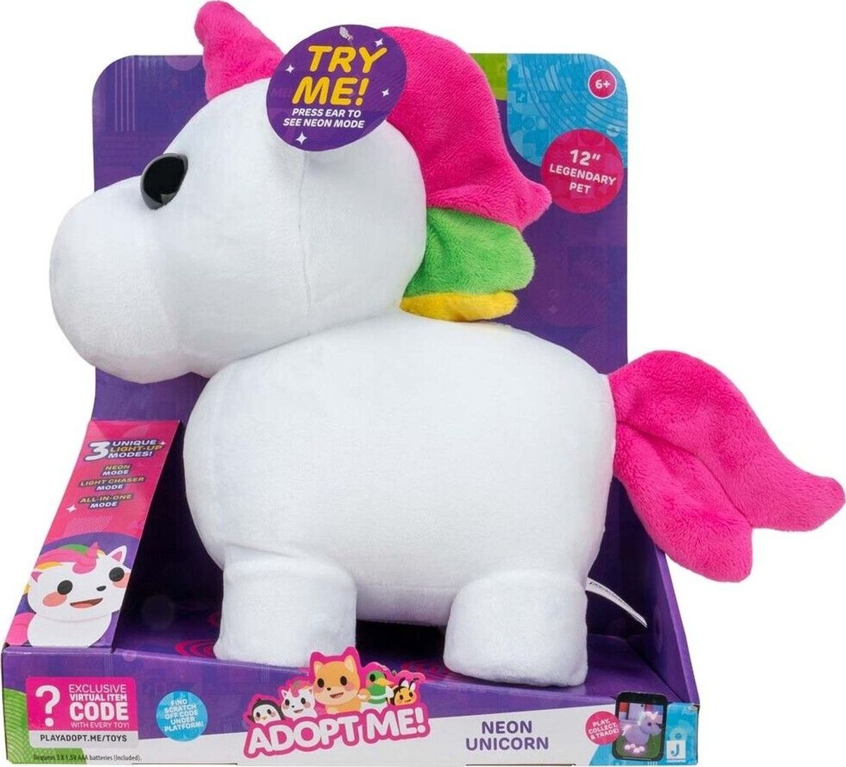 Adopt Me Bamse - Mega Neon Unicorn - 30 Cm