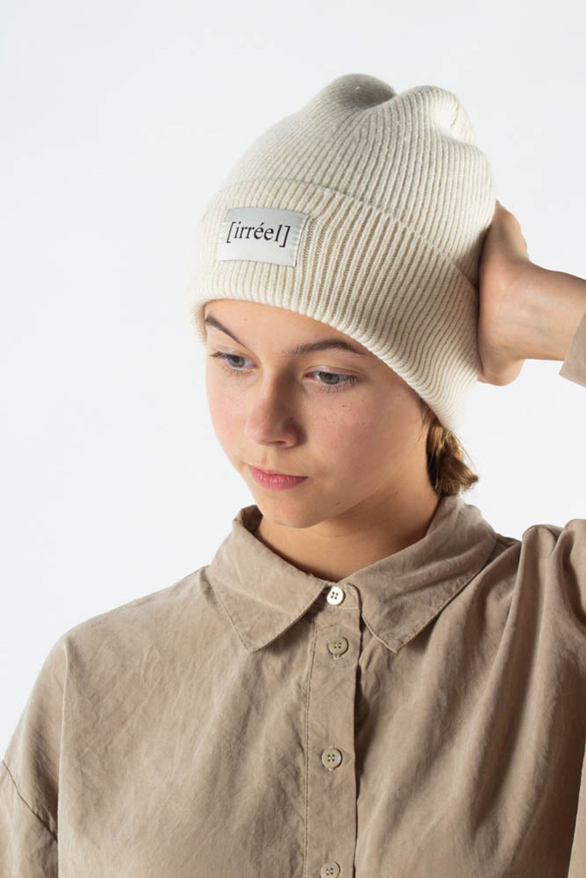 Akeelah wool Beanie - Creme - irréel - Creme One Size