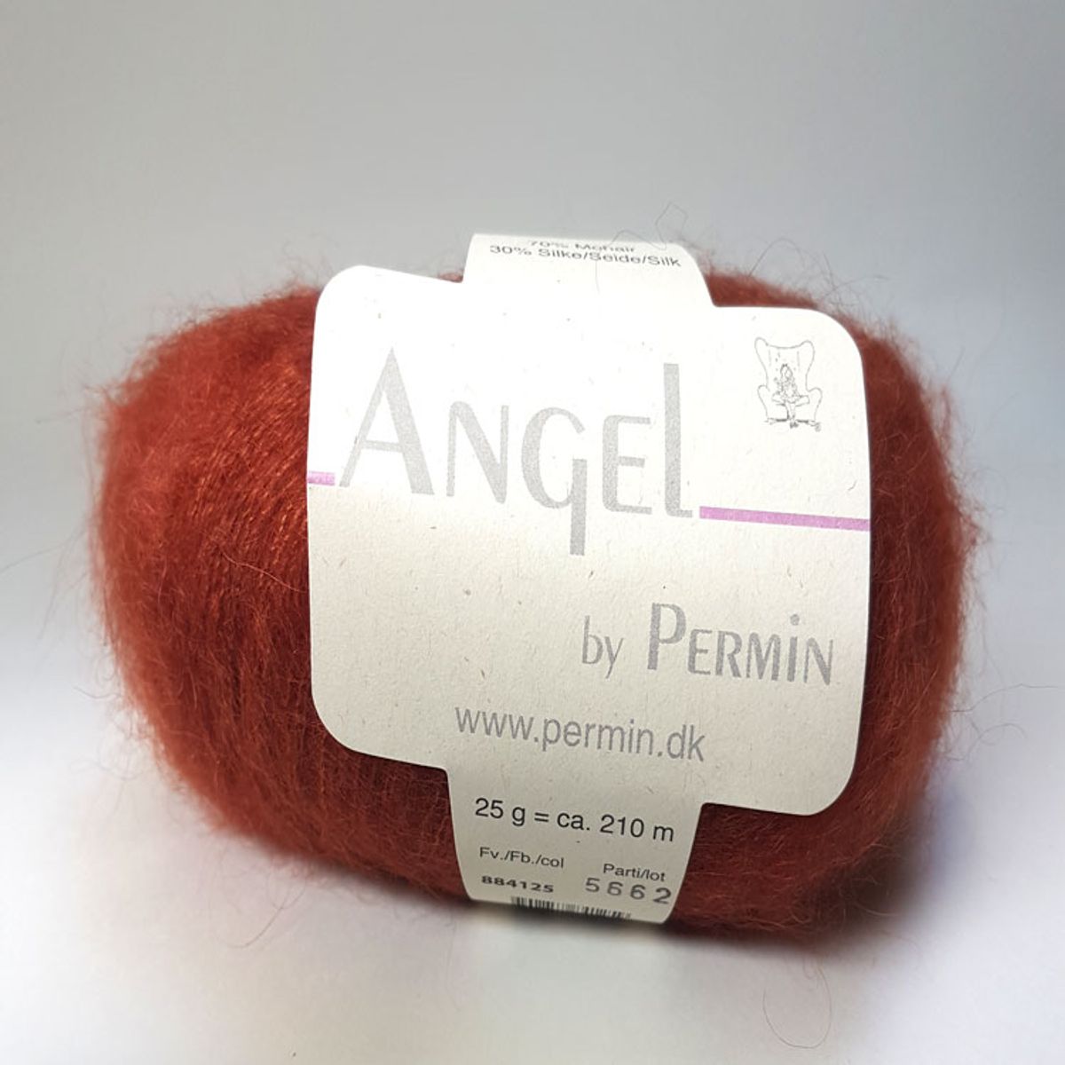 Angel Permin - Mohair og silkegarn - fv 884125 Rust Rød