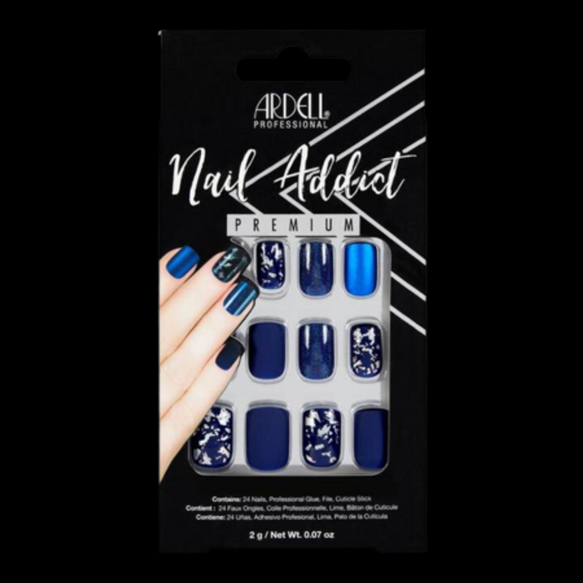 Ardell Nail Addict Kunstige Negle - Matte Blue (24 stk)