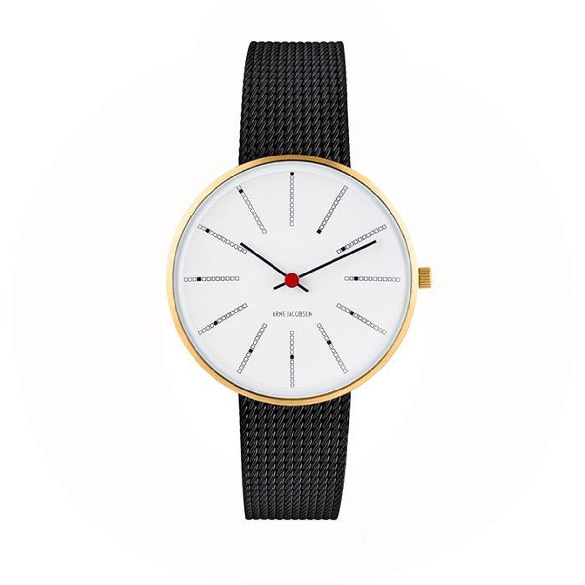 Arne Jacobsen - Bankers Ur Ø34 mm guldfarvet/sort IP stål 53107-1610