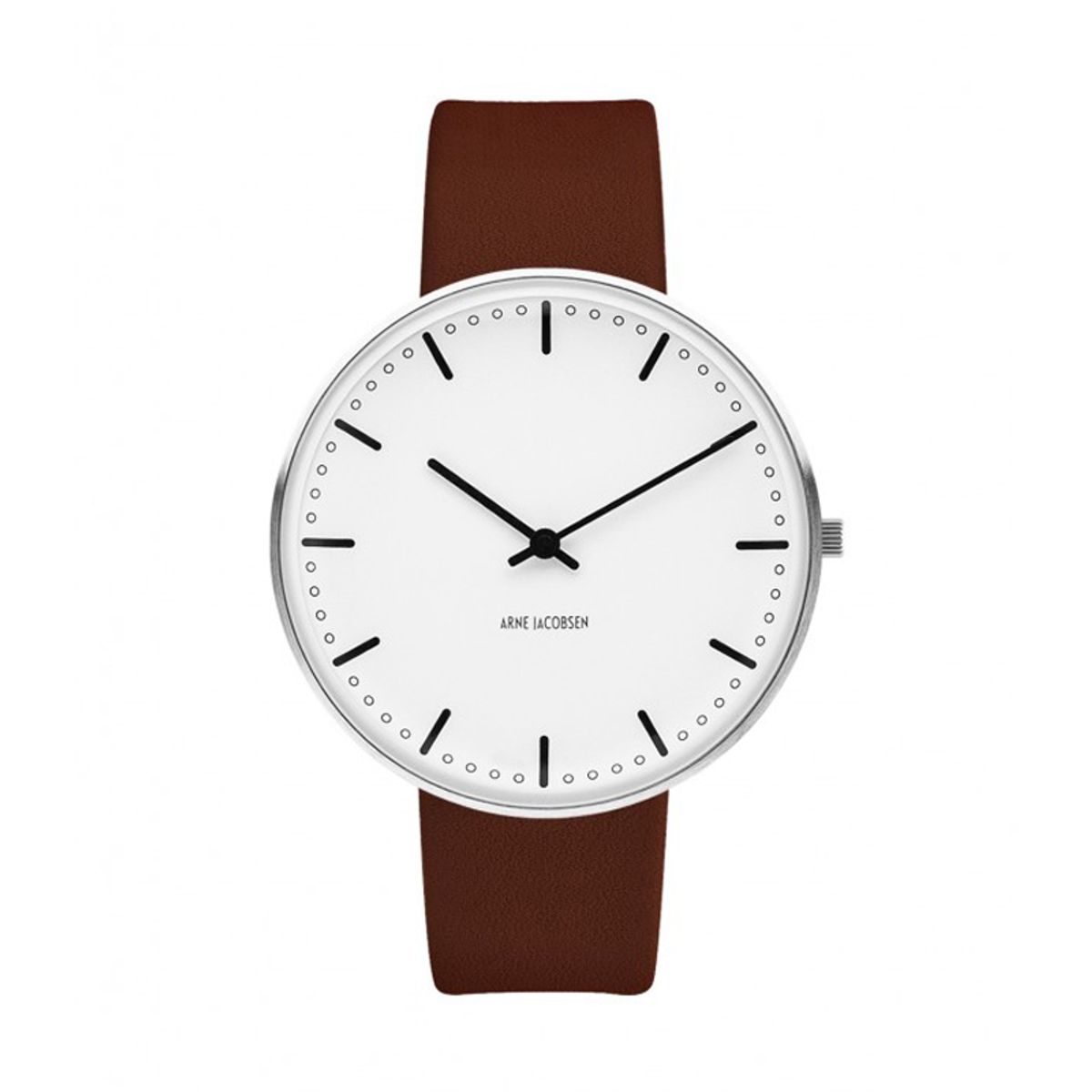 Arne Jacobsen City Hall Watch Ø40mm unisexur, med brun rem