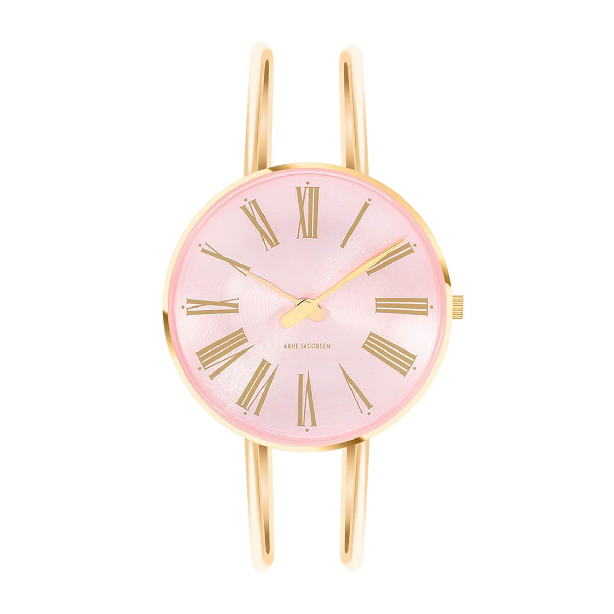 Arne Jacobsen - Roman Orchid Pink ur, 34 mm guld IP/bangle Rustfrit stål