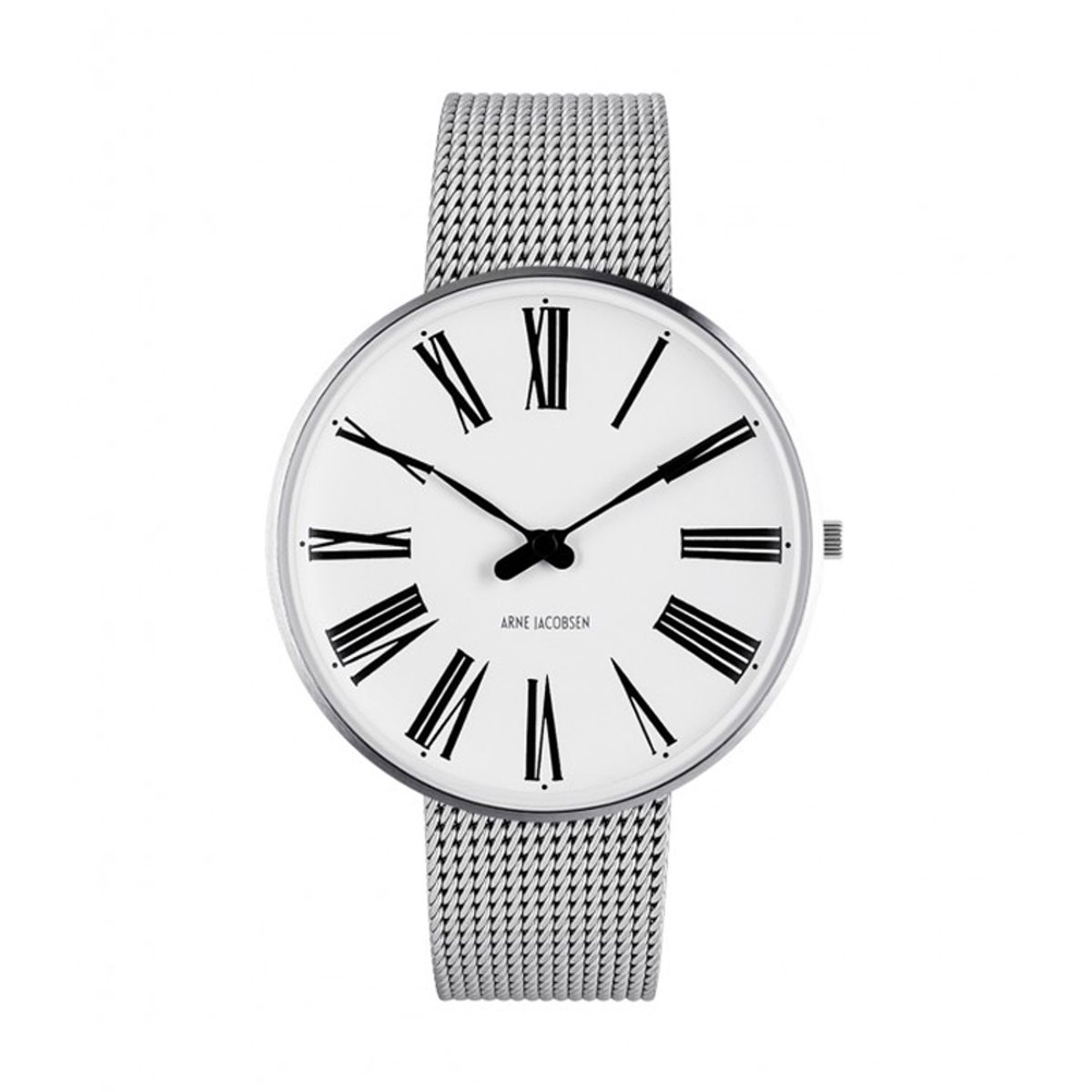 Arne Jacobsen Roman Watch Unisexur, stål ø 40mm med mesh lænke