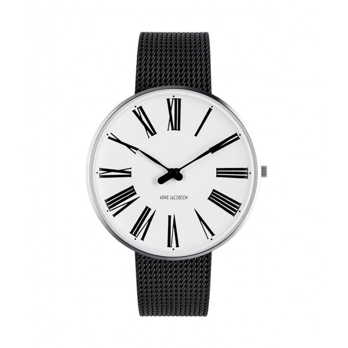 Arne Jacobsen Ø40 Roman Watch Unisexur med sort mesh lænke