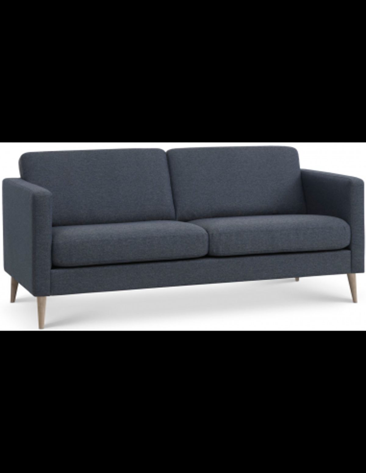 Askset 2-personers sofa i polyester B180 x D86 cm - Natur/Navy