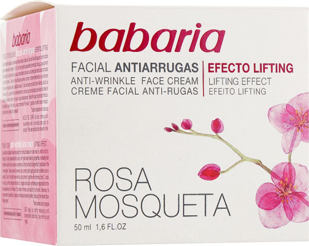 Babaria facial hidratante moisturising face cream SPF15 rosa mosqueta 50ml