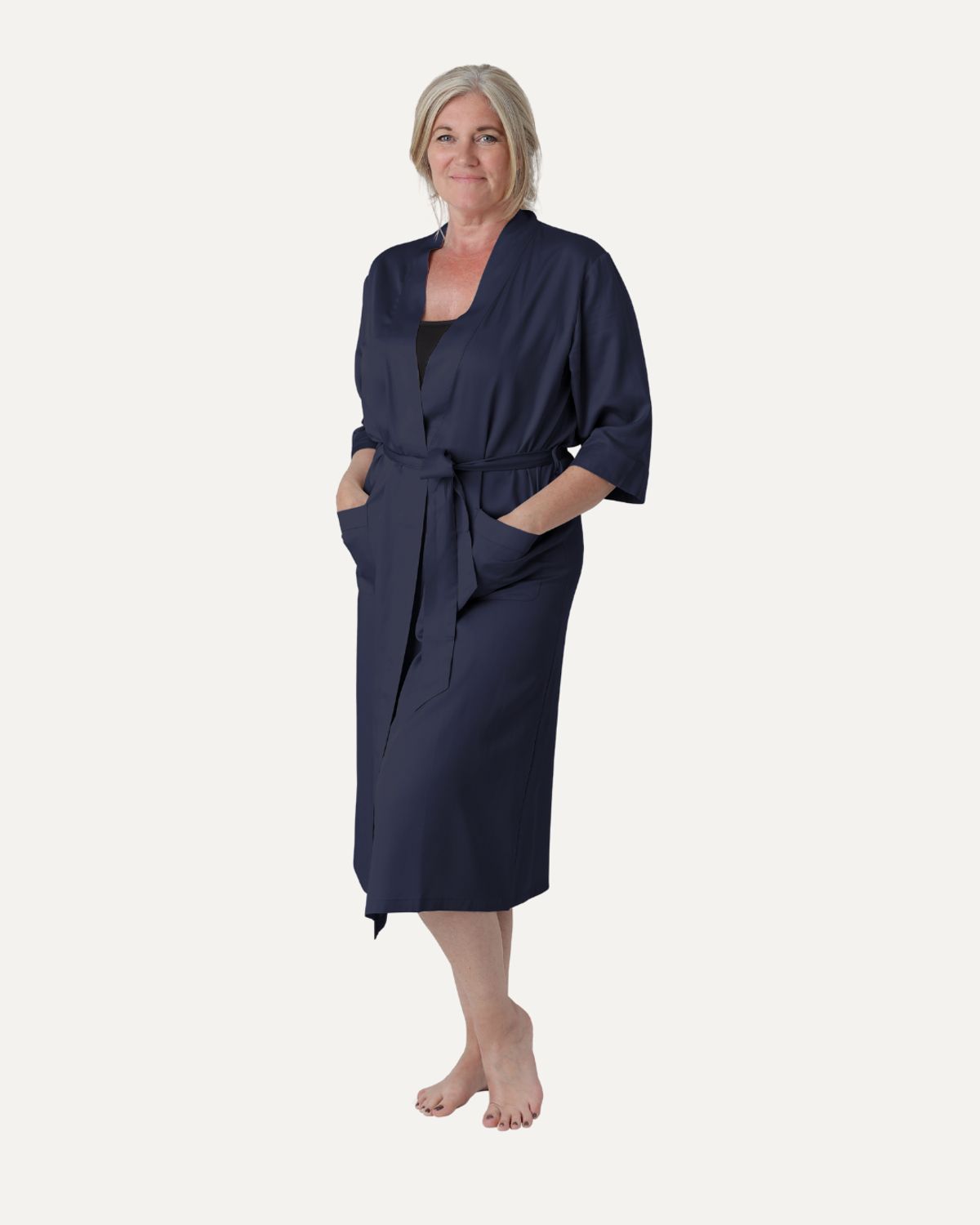 Bambus kimono | Lang damemodel | Navy blue | M