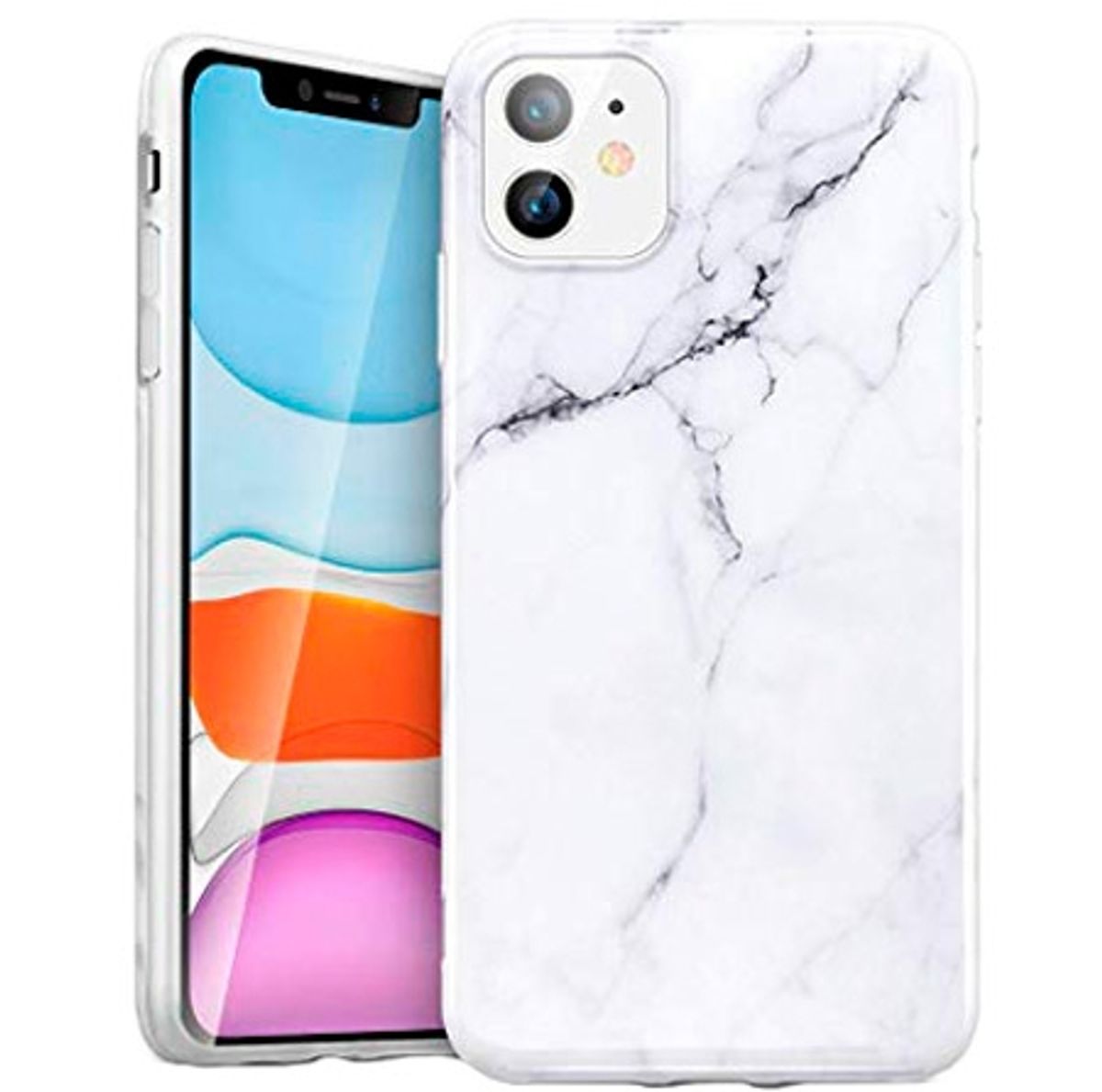 BasicPlus iPhone 11 Cover - Hvid Marmor