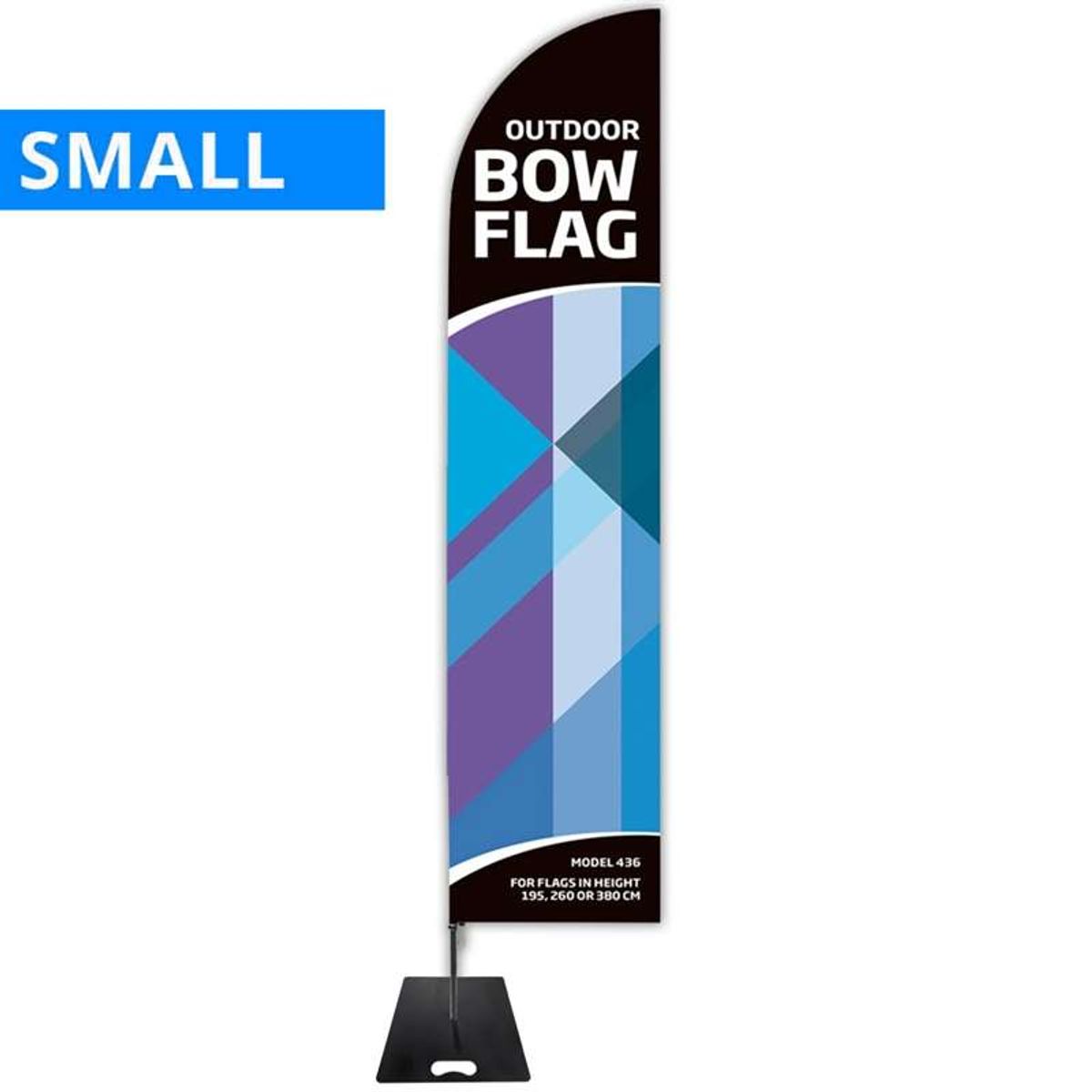 Beachflag, Outdoor Bow Flag, Small inkl. flag og Black Flag Base