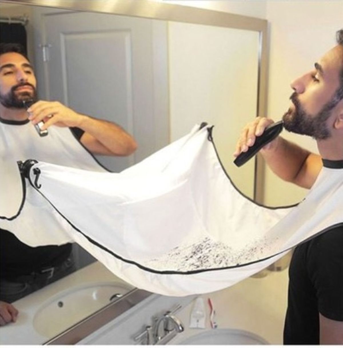 Beard Bib, mandeforklæde, 125cm X 75cm Hvid