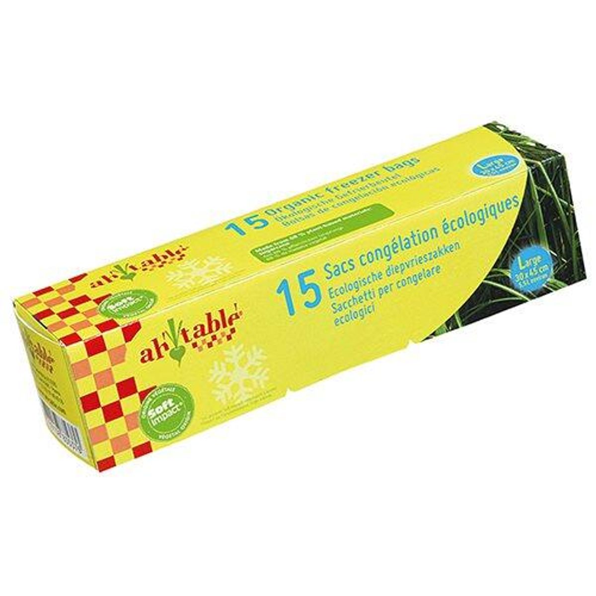 Biogan Fryseposer af bioplastik 15 stk 6L.