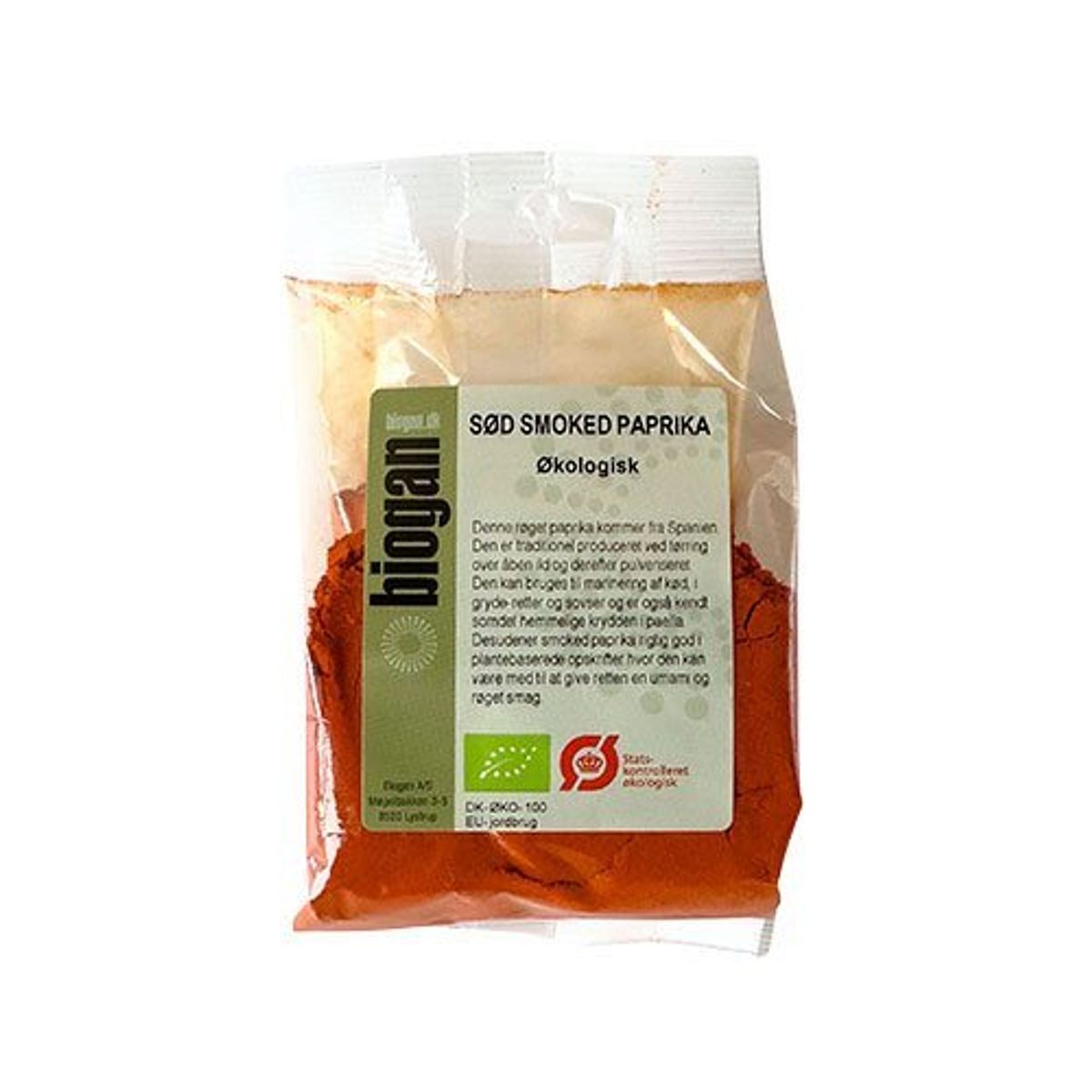 Biogan Sød røget paprika Ø, 100g