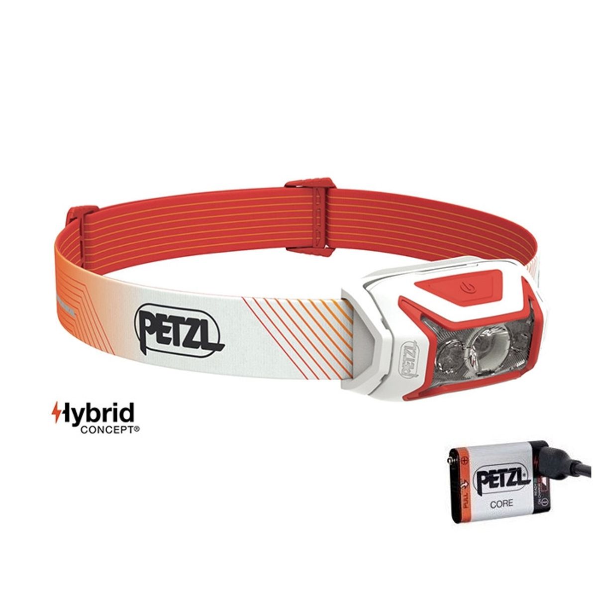 Black Friday Petzl Actik Core pandelampe 600 lm, rød/Orange - Pandelamper