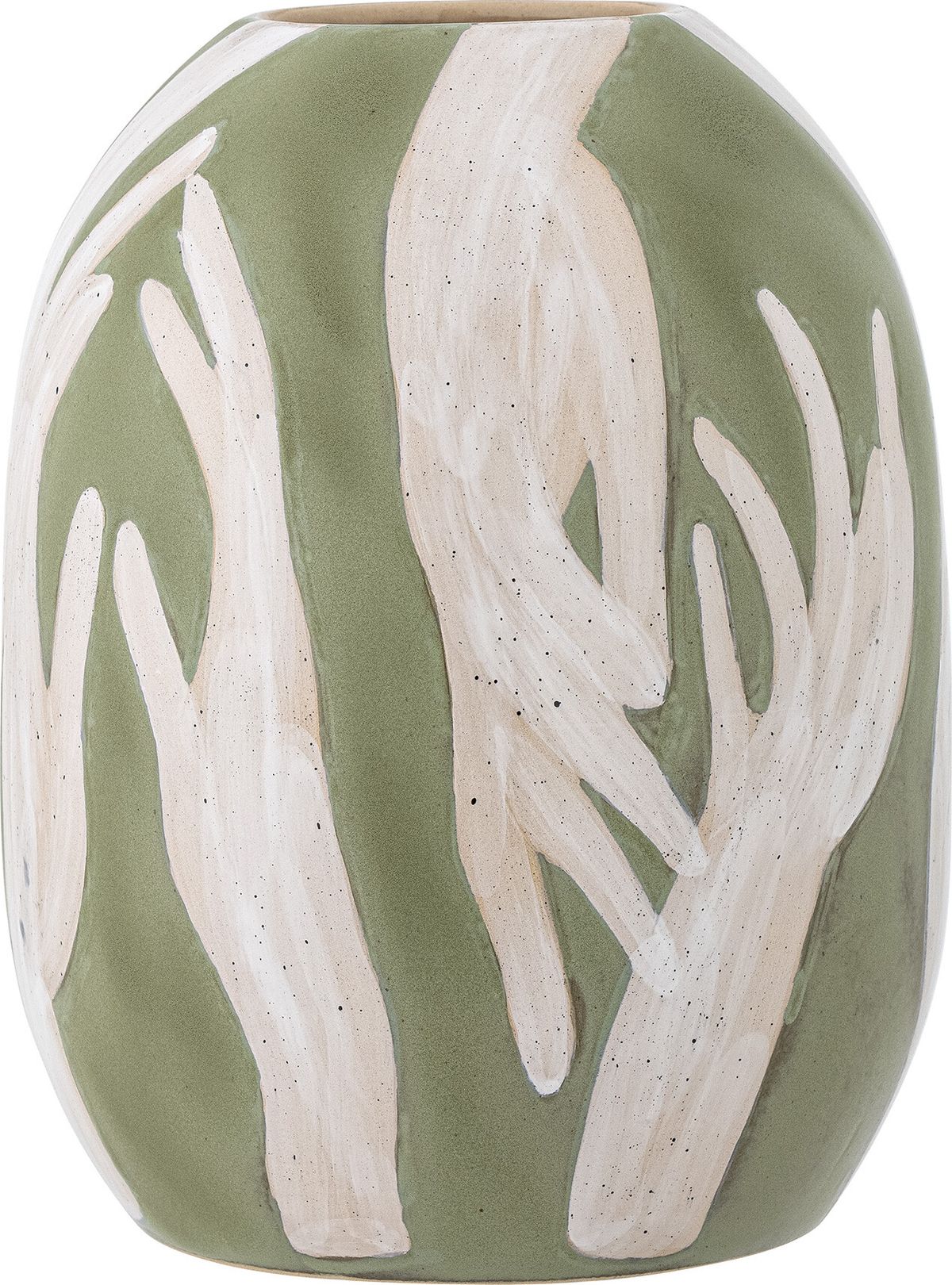 Bloomingville - Adalena Vase - Grøn - Stentøj - H 30,5 Cm