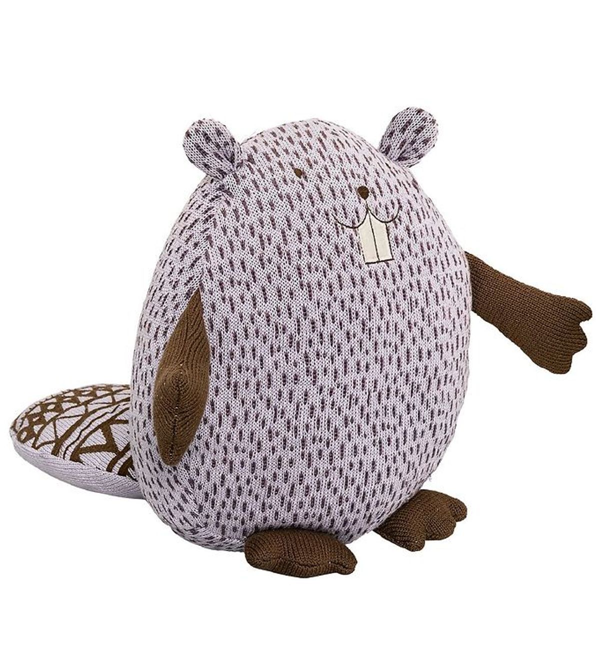 Bloomingville Bamse - Bæver - 30 cm - Lavendel m. Prikker