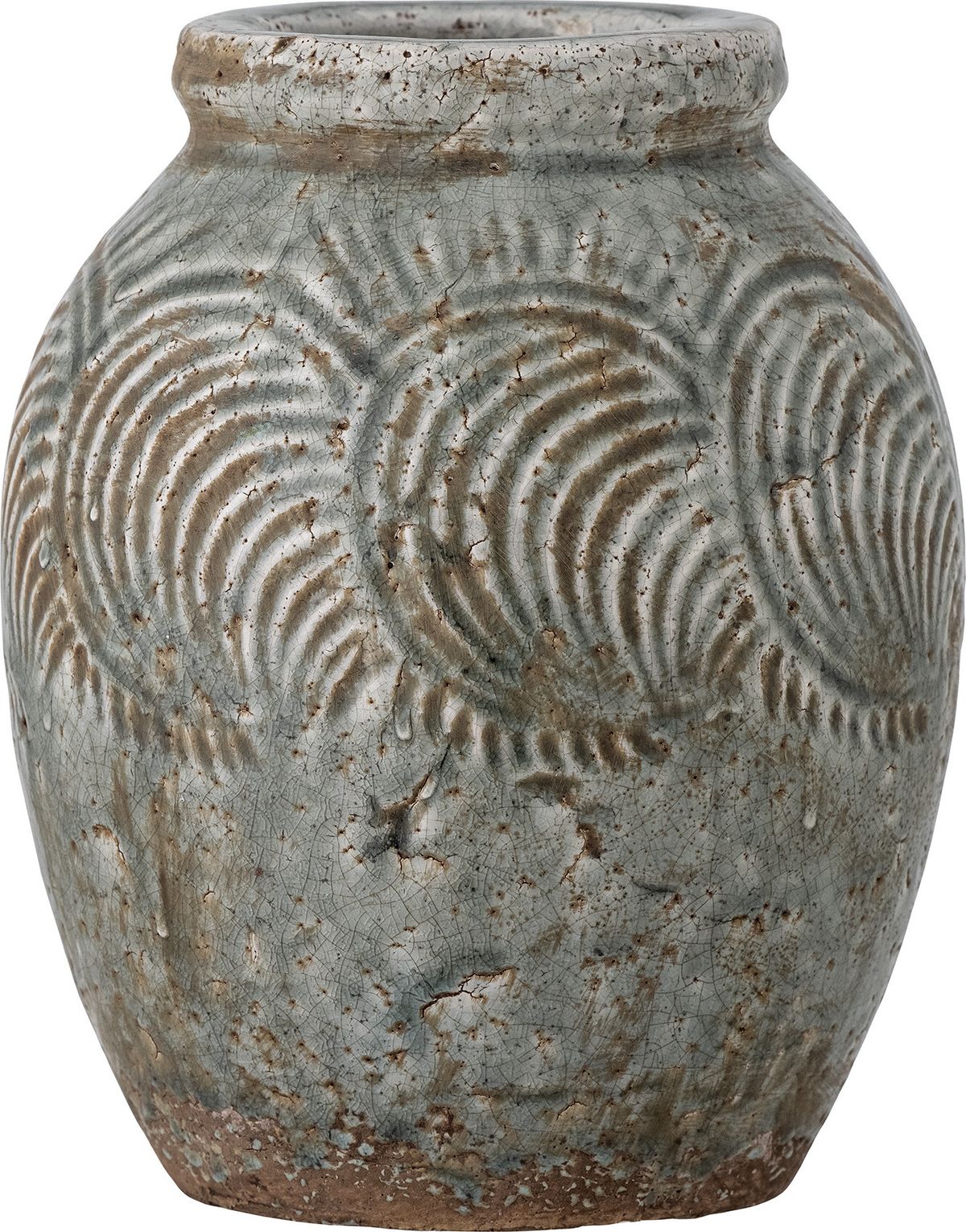 Bloomingville - Damian Deko Vase - Grøn - Terrakotta - H 22 Cm