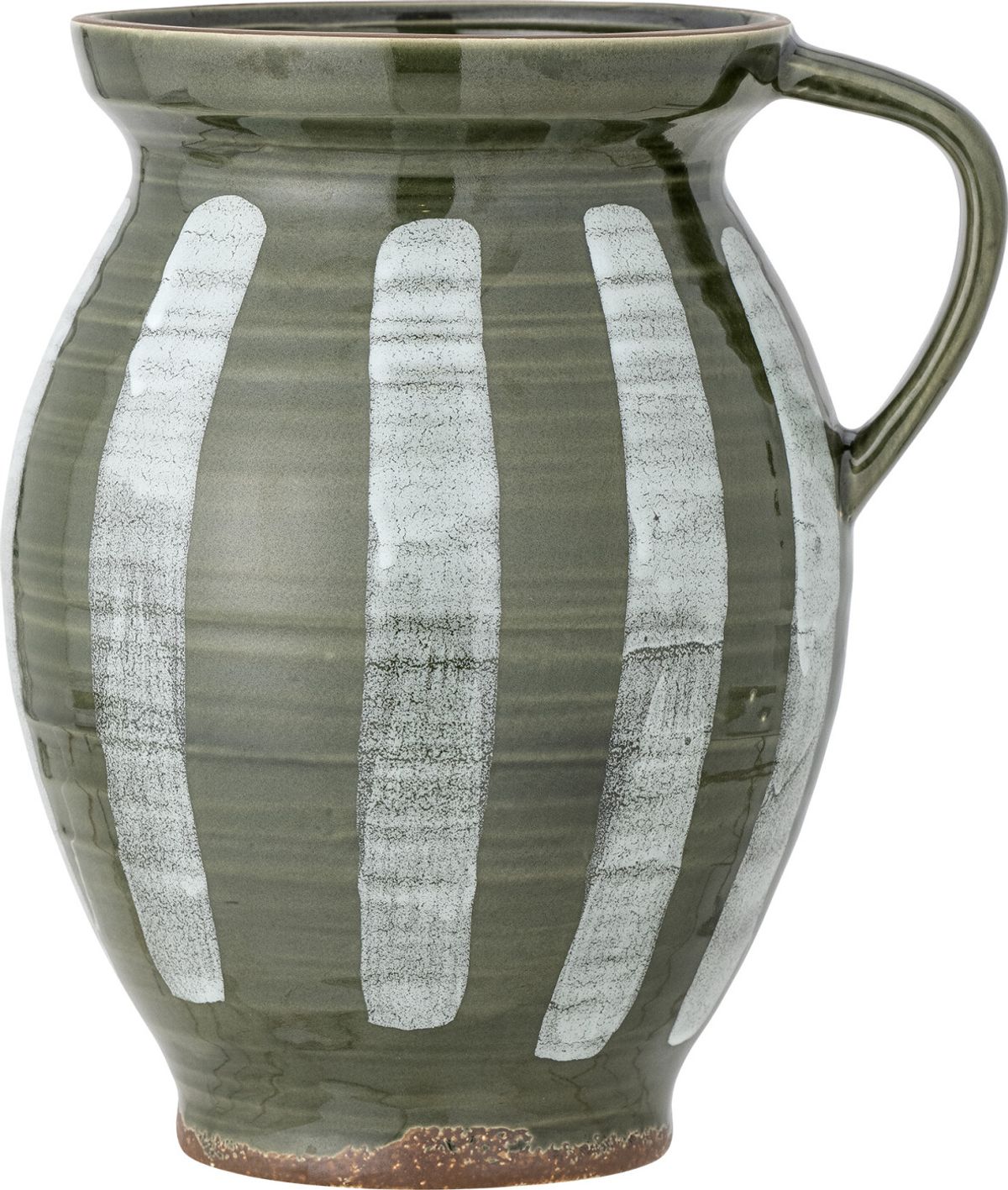 Bloomingville - Frigg Vase Kande - Grøn - Stentøj - H 26 Cm