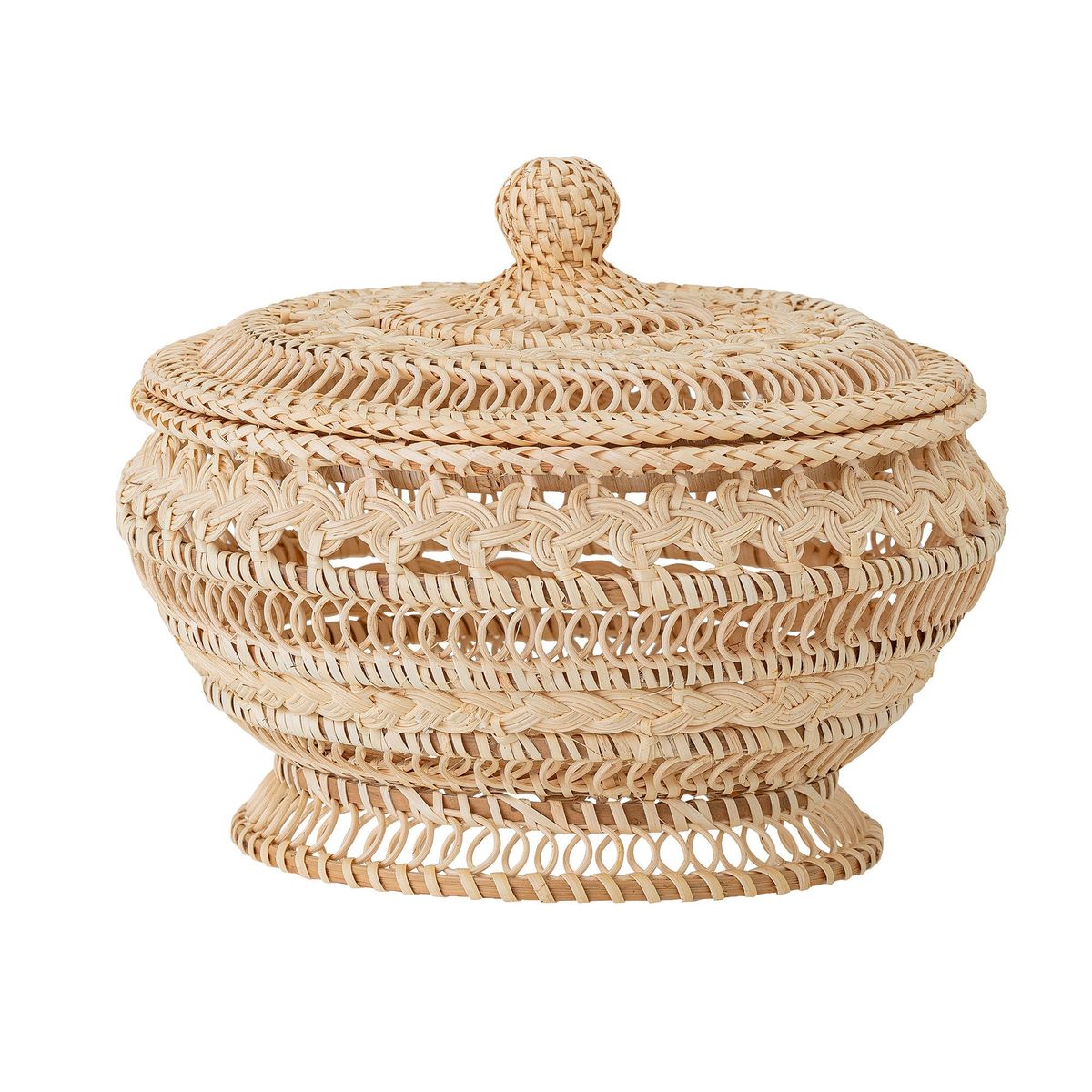 Bloomingville Nil Basket w/Lid, Natur, Rattan