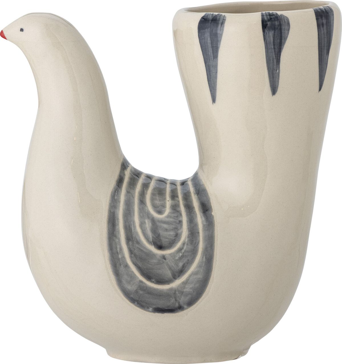 Bloomingville - Trudy Vase - Hvid - Stentøj Keramik - H 19 Cm