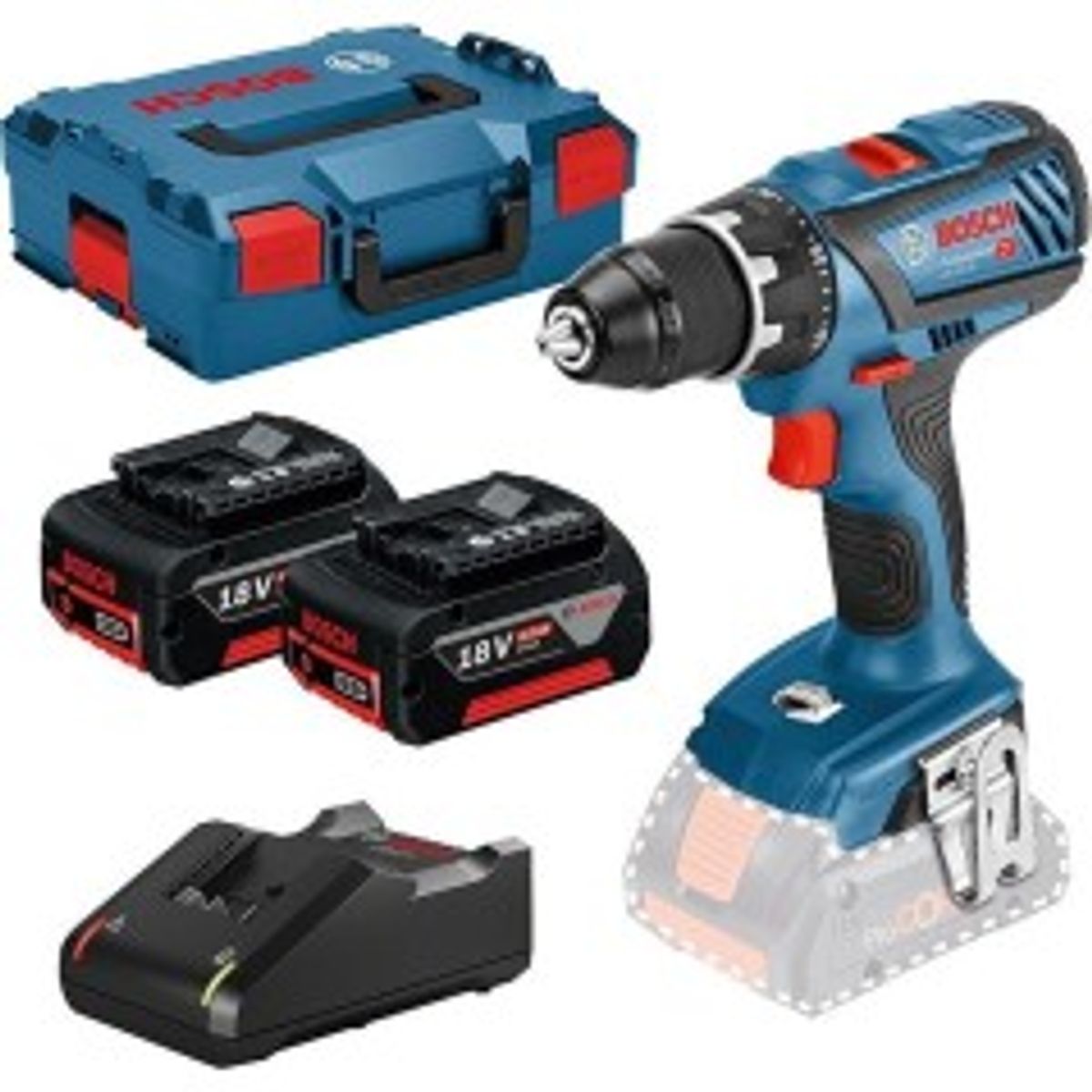 Bosch GSR 18V-28 Professional Bore-/skruemaskine Uden batteri 2 batterier inkluderet Nøgleløs borepatron