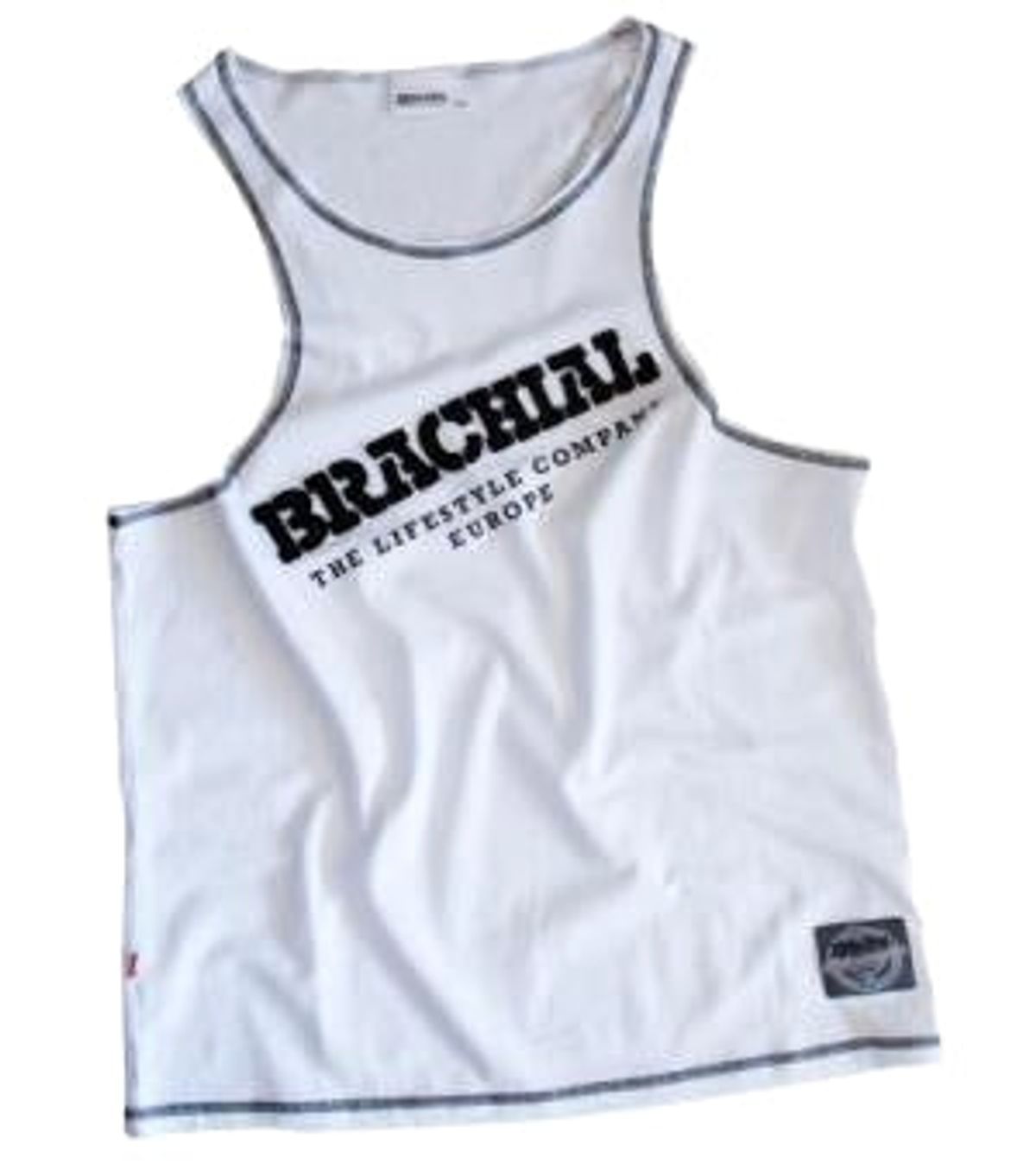 Brachial Tank Top "Cool" Hvid/Sort (4XL)