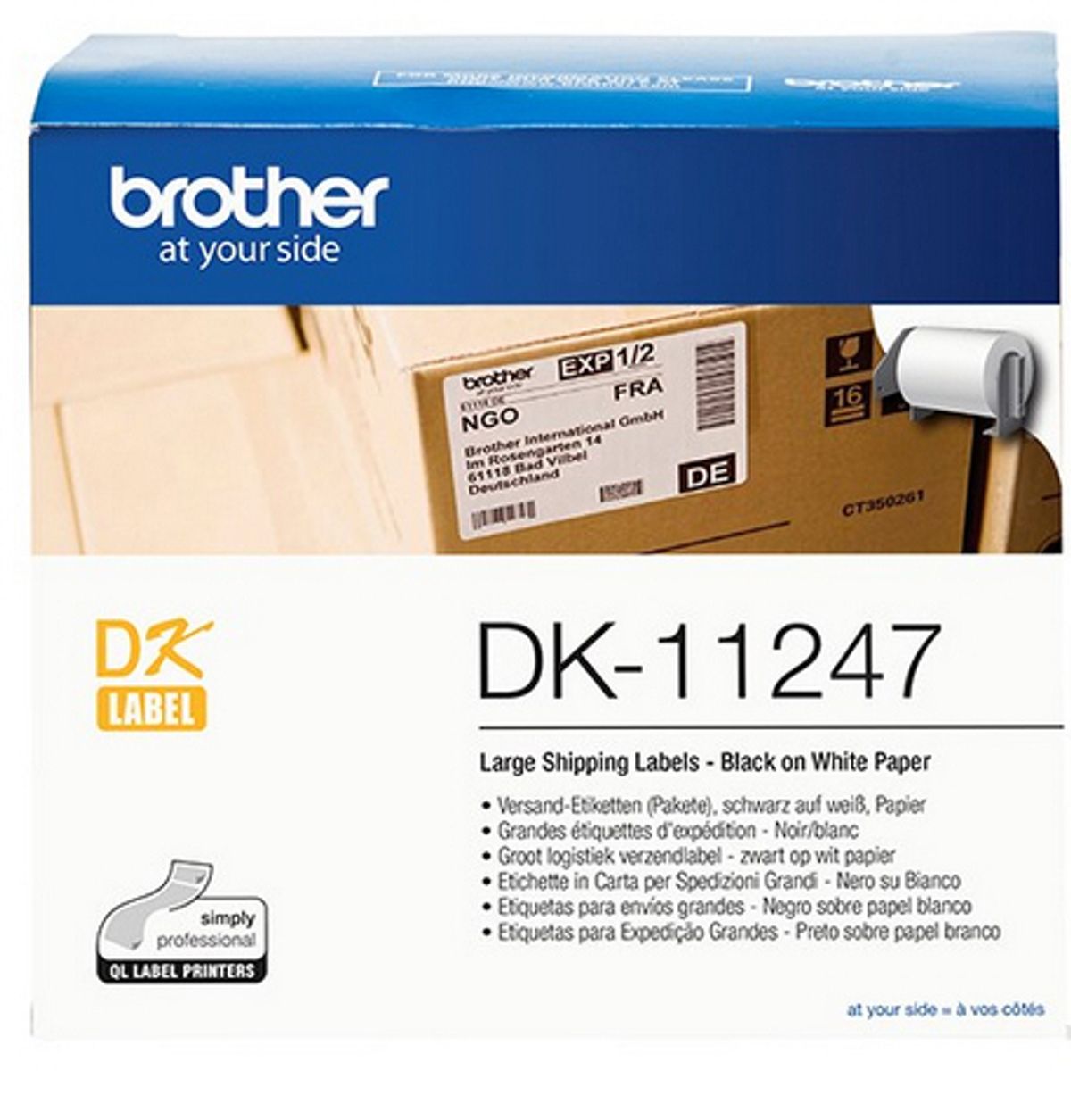 Brother BRODK11247, 103x164, hvide labels, 180 stk.