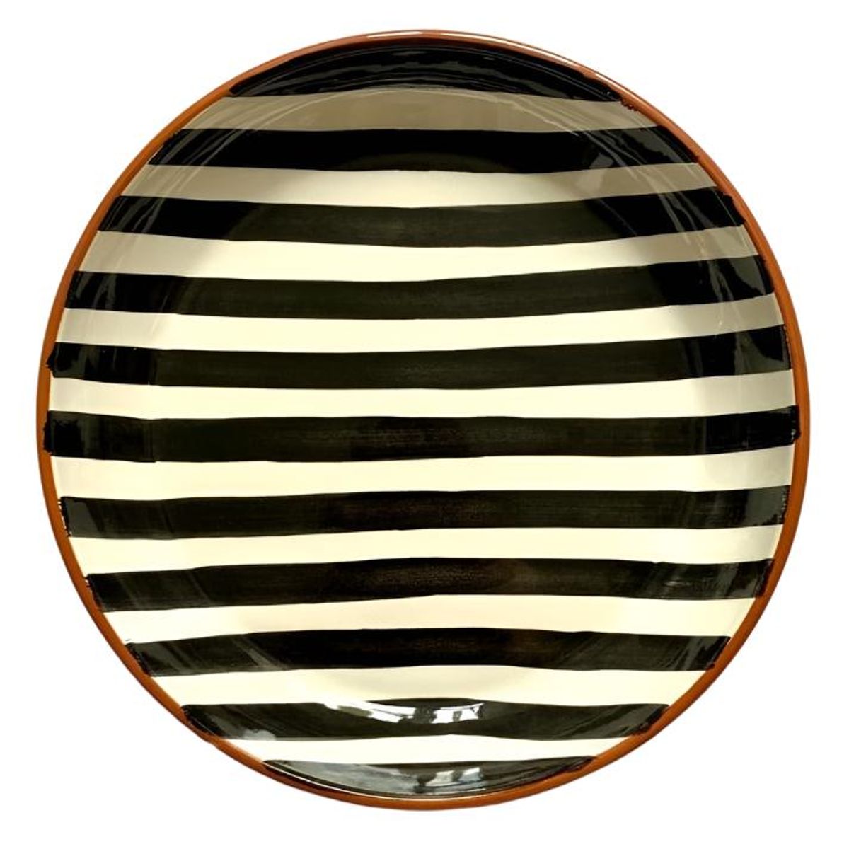 Casa Cubista Bold Stripe Blåstribet Serveringsskål - Black