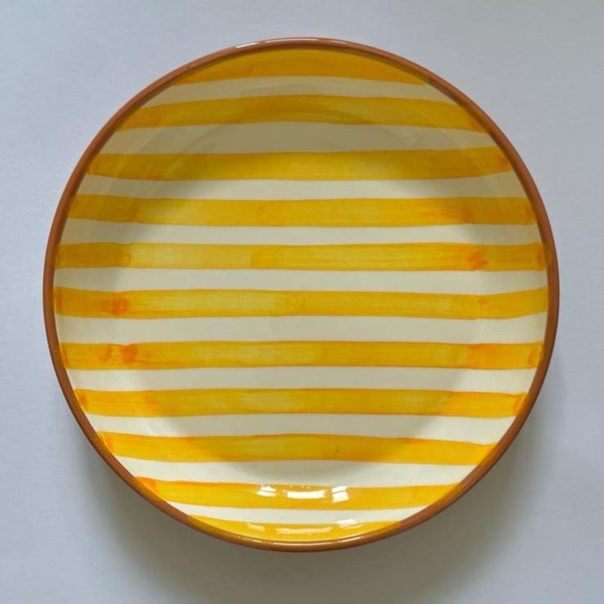 Casa Cubista Bold Stripe Blåstribet Serveringsskål - Yellow