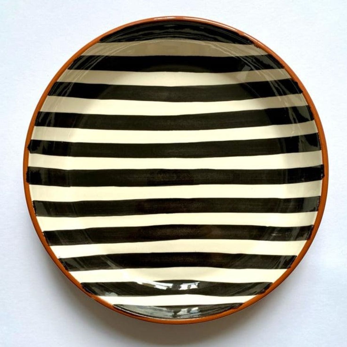 Casa Cubista Bold Stripe Gulstribet Serveringsskål - Black