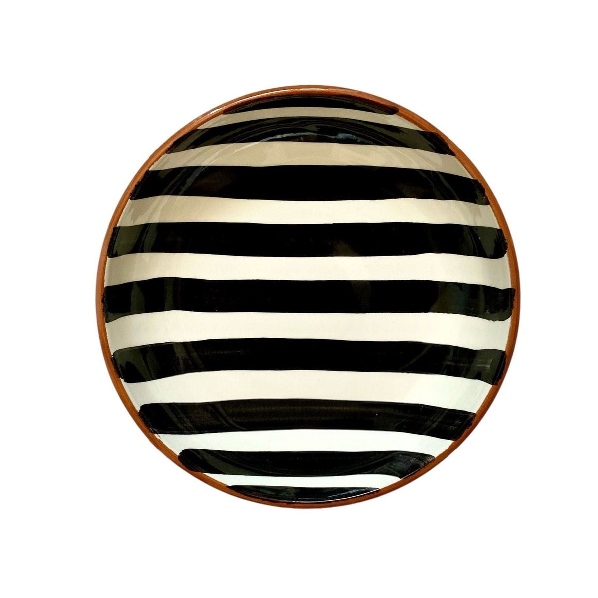 Casa Cubista Bold Stripe Sortstribet Skål - Black