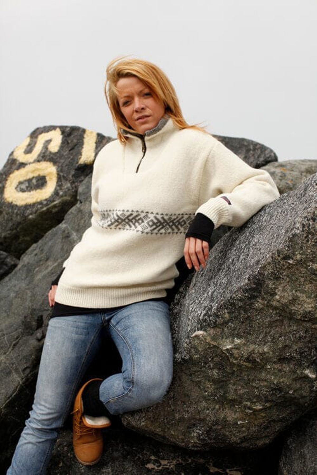 Charm - Norsk Windstopper Sweater - Hvid