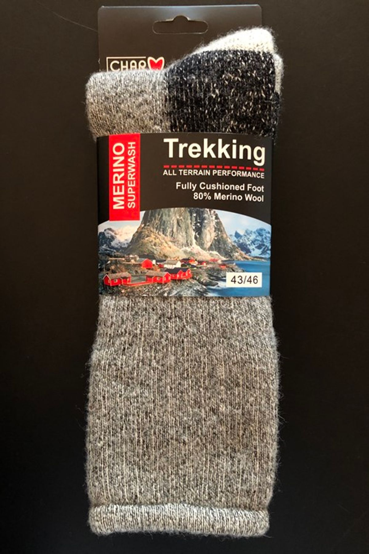 Charm Rag Merino Trekking Sokker sort 35-38