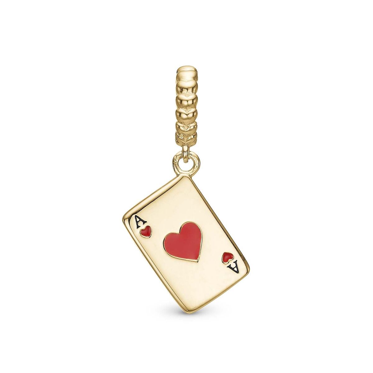 Christina Design London Jewelry & Watches - Ace of Hearts charm, 4 mm Forgyldt sterlingsølv