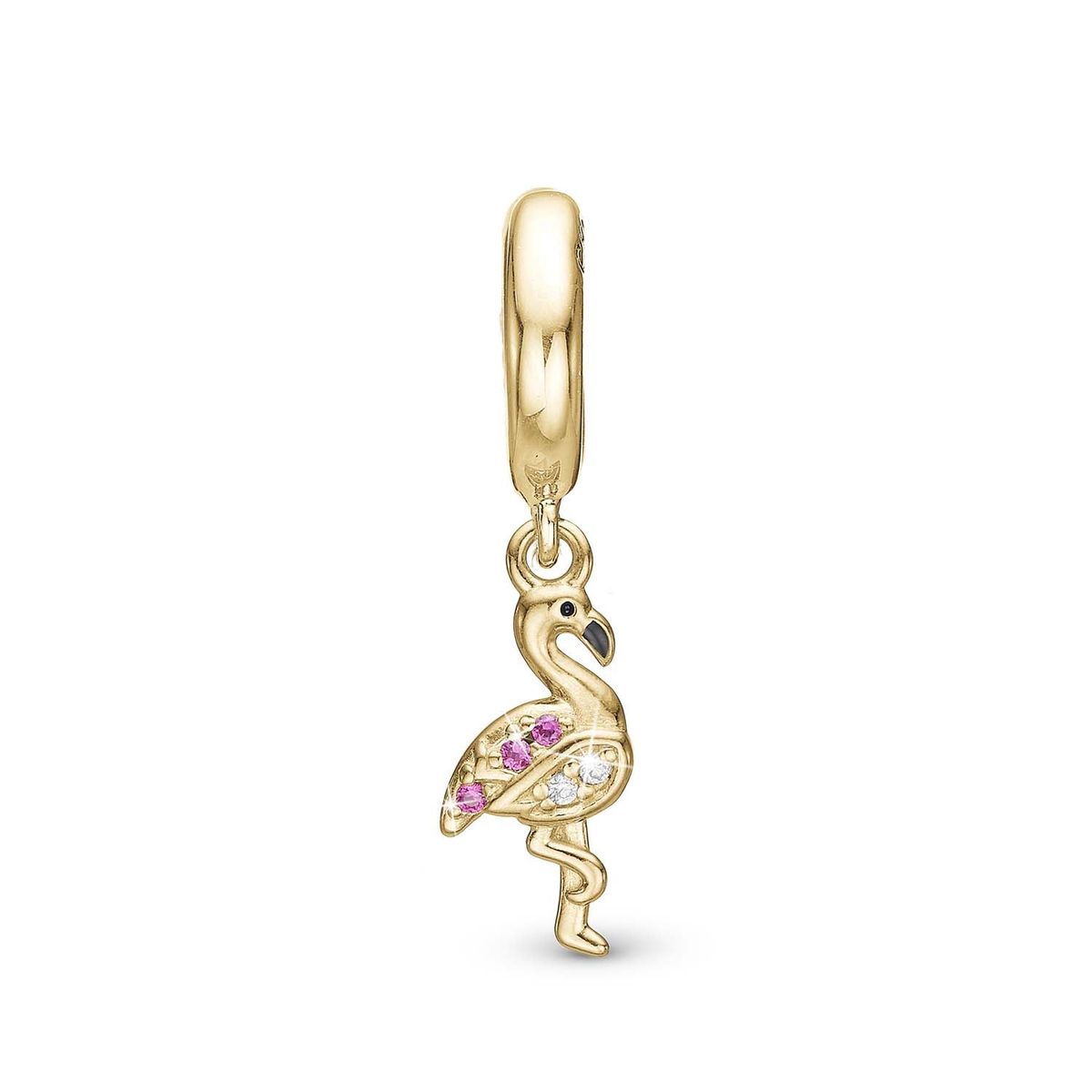 Christina Design London Jewelry & Watches Flamingo Charm - forgyldt sølv 6 mm. sterlingsølv