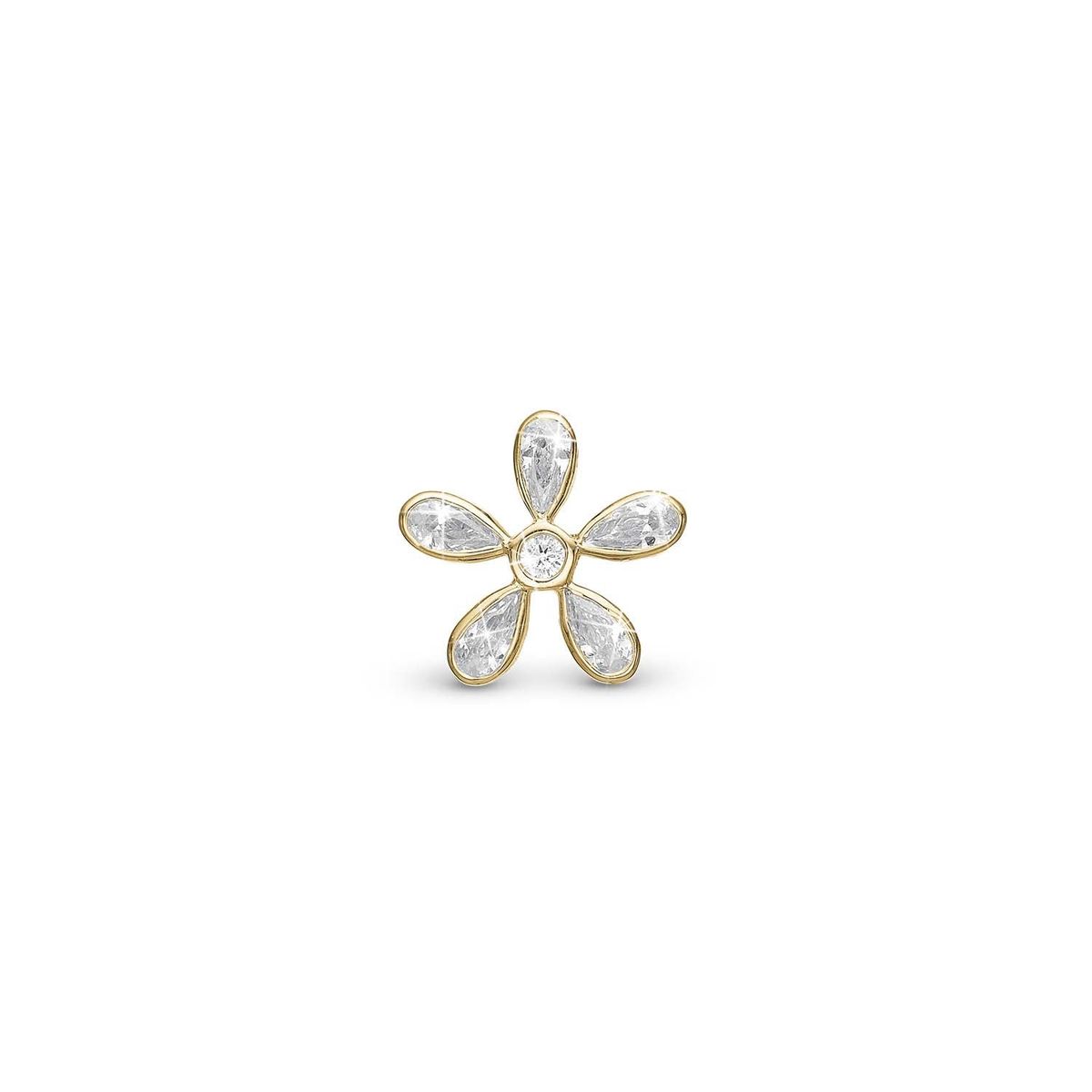 Christina Design London Jewelry & Watches - Magical White Flower charm, 4 mm Forgyldt sterlingsølv