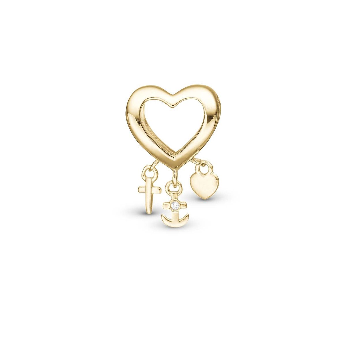 Christina Design London Jewelry & Watches - My Faith, Hope Love charm, 4 mm Forgyldt sterlingsølv