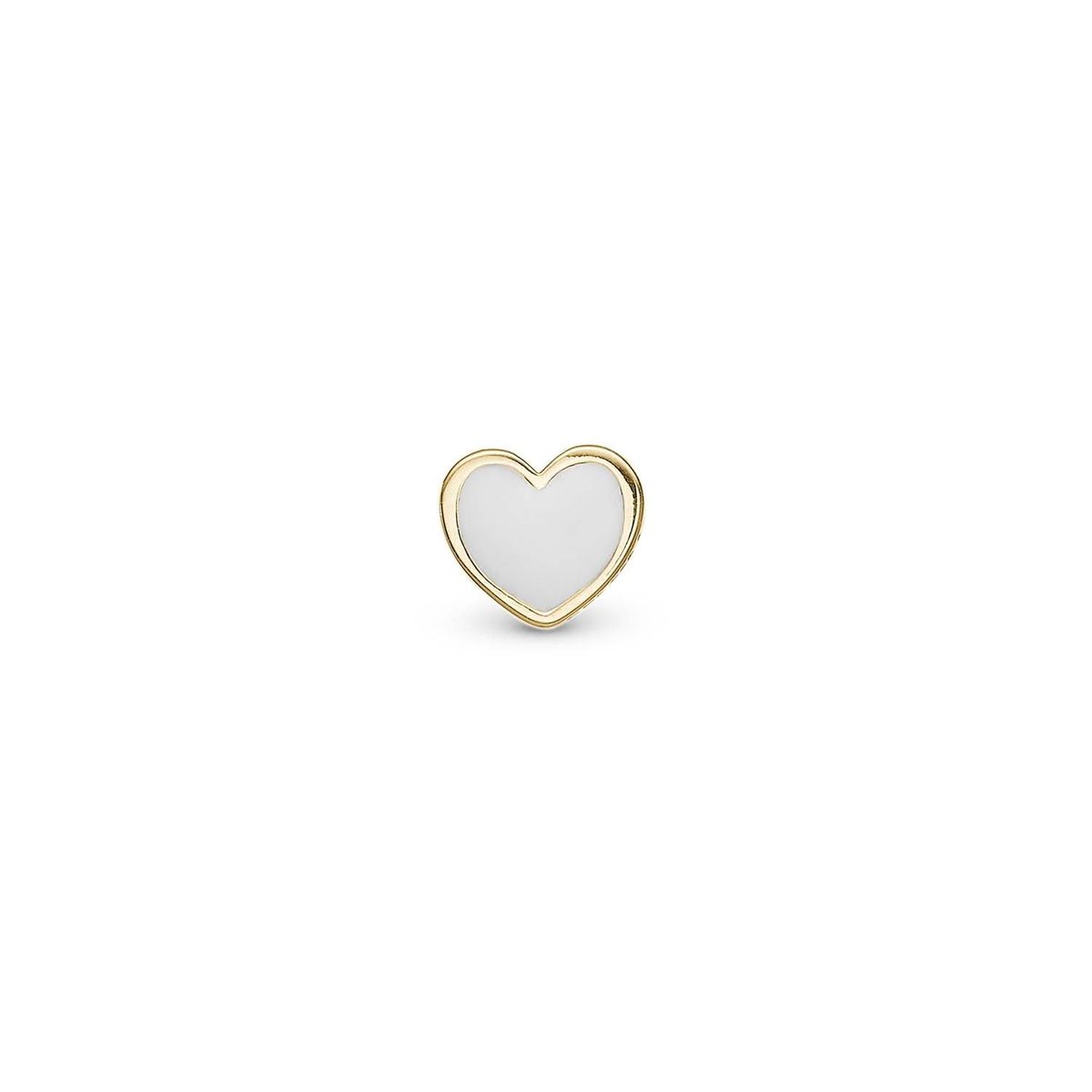 Christina Design London Jewelry & Watches - White Heart ørestik, 1 stk Forgyldt sterlingsølv