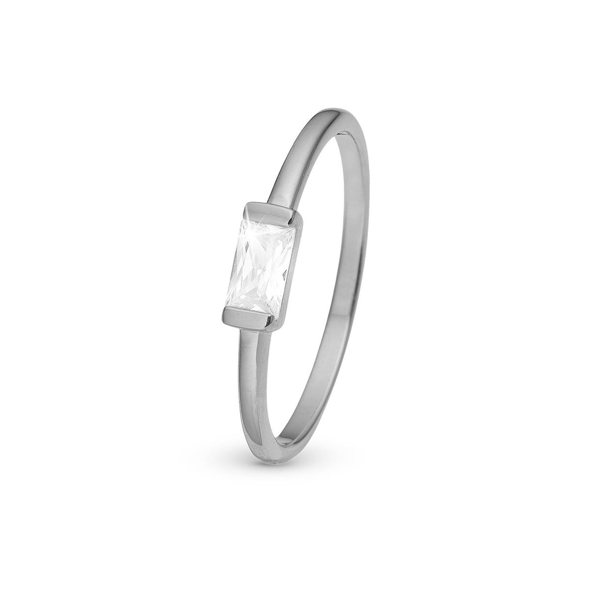 Christina Design London Jewelry & Watches - White Single Baquette ring sølv sterlingsølv