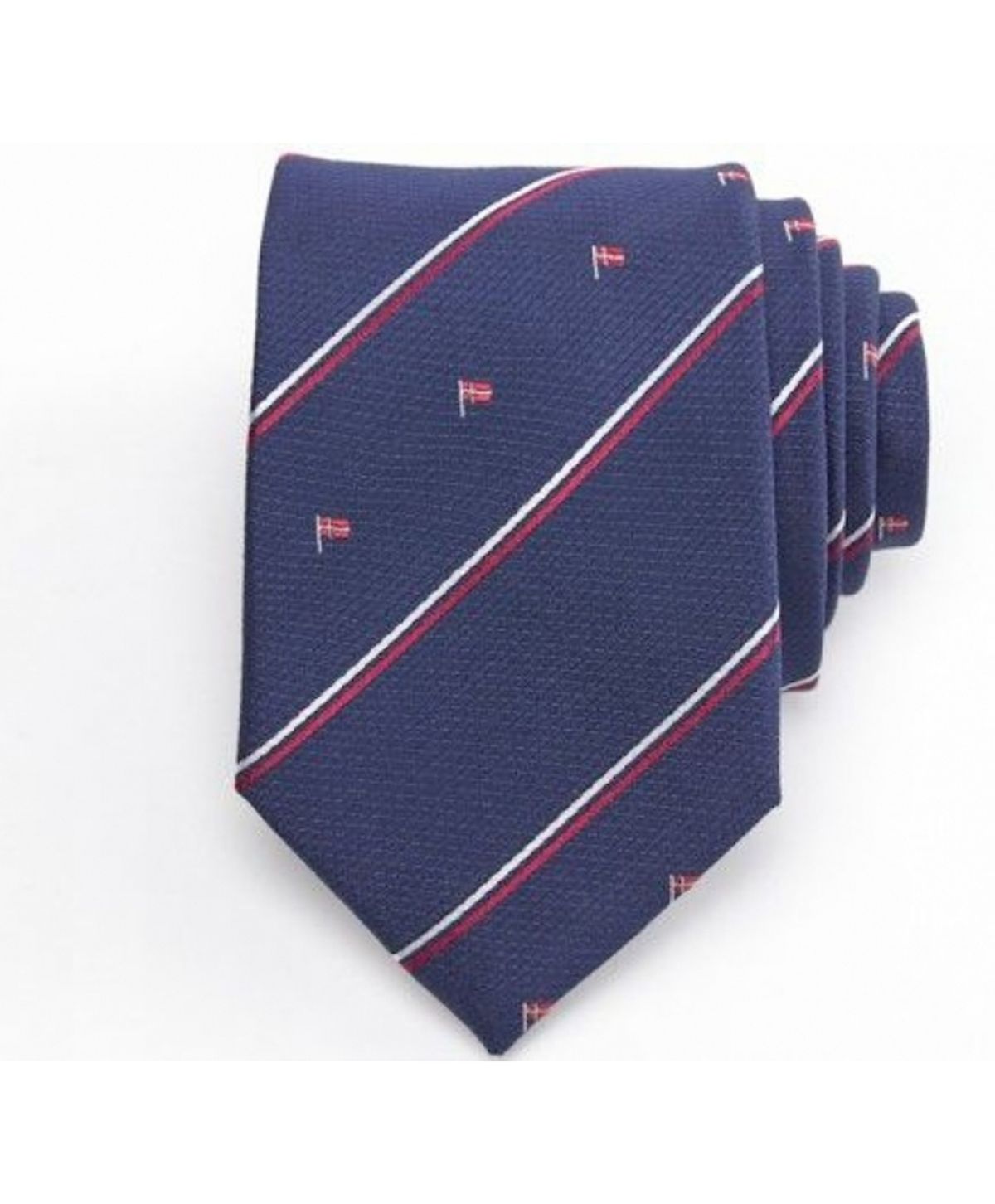 Connexion Tie slips 7cm i navy m. flag til herre