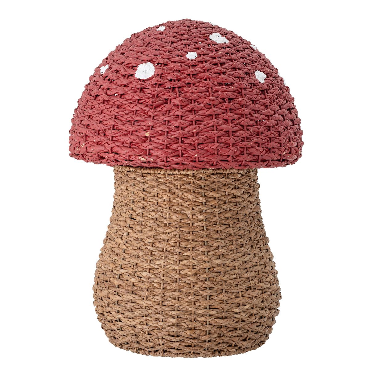 Corintha Kurv m/Låg, Rød, Søgræs - D43xH61 cm - Red / D43xH61 cm / Seagrass, Rattan, Iron