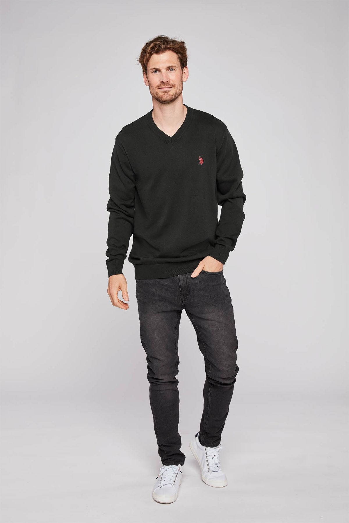 Cosmo V-Neck Striktrøje - U.S. Polo Assn - Herre - L