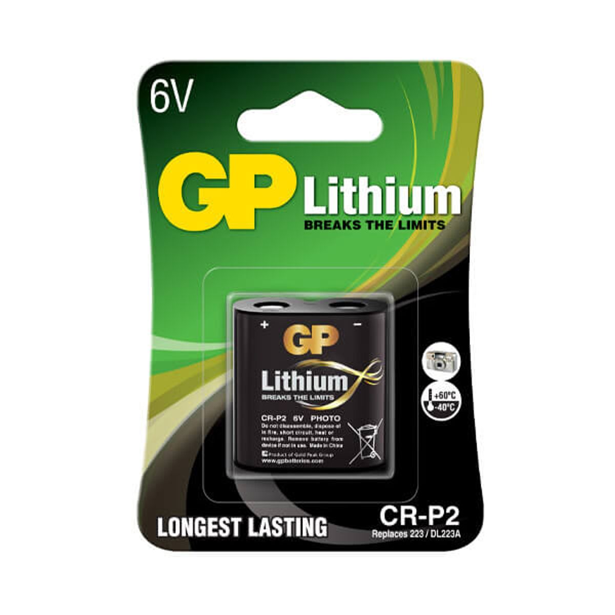 CR P2 / CRP2 / 6V Lithium batteri / 1 stk / Kamerabatteri