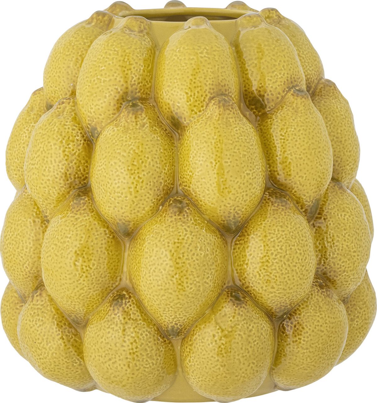 Creative Collection - Limone Citron Vase - Gul - Stentøj - H 22 Cm