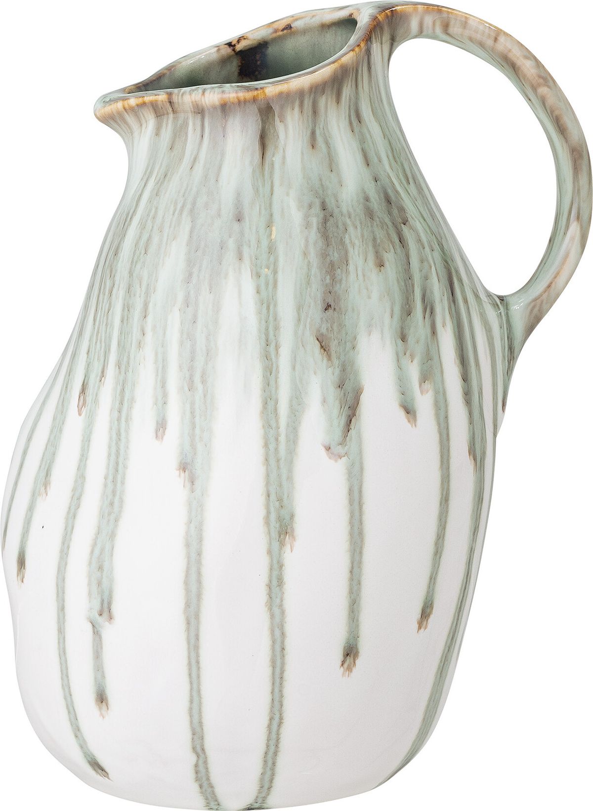 Creative Collection - Link Vase Kande - Grøn - Stentøj - H 19 Cm